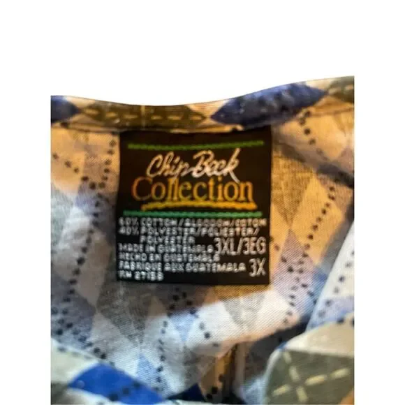 Chip Beck Collection Mens Multicolor Argyle Print Golf Polo Shirt Size 3XL - Picture 3 of 8